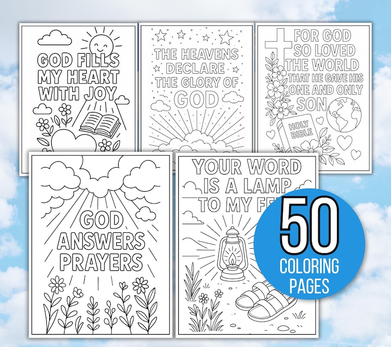 Kids Bible Verse Coloring Pages, Kid's Bible Coloring Pages, Sunday School Coloring Pages, Christian Coloring Pages, Religious Coloring Page