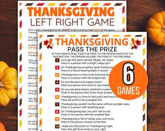 Thanksgiving Pass the Prize Game, Thanksgiving Games, Thanksgiving Left Right Game, Thanksgiving Party Games, Thanksgiving Pass the Present
