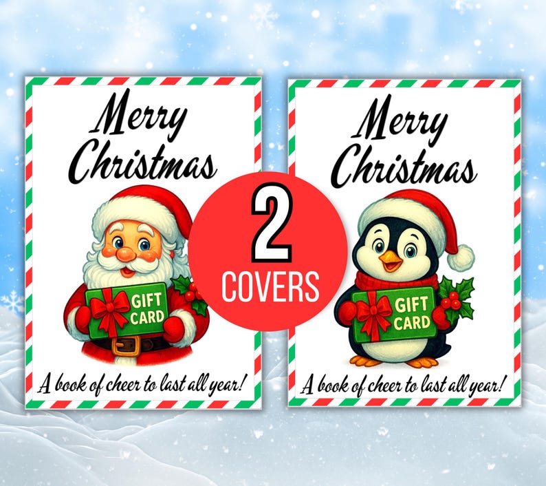 Christmas Gift Card Book, Printable Gift Card Book, Christmas Card Holder, Christmas College Care Package Kit, Personalized Gift Card Holder