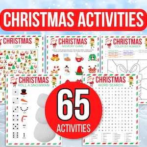 Printable Christmas Activities, Christmas Activity Bundle, Kid&#39;s Activities, Christmas Coloring, Christmas Party Games, Christmas Games
