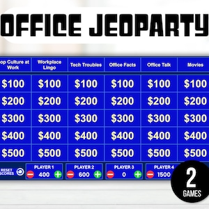 Editable Office Jeoparty Template, Office Jeoparty Game, Jeoparty Template, Jeoparty Customizable Game, Virtual Party Game, Office Trivia