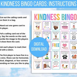 Kindness Bingo, 30 Kindness Bingo Cards, Acts of Kindness Bingo, Kid's Kindness Challenge, Kindness Activity, Kindness Game, Kindness Cards