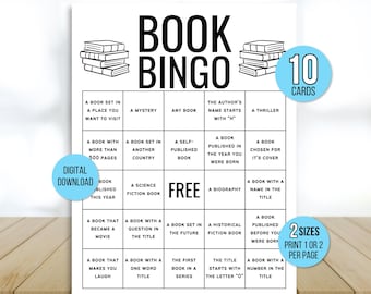 39-Piece Boho Book Bingo Game Set | For 24 Players, Book Club, Reading Parties | Includes Cards, Chips, Stickers & Calling Cards