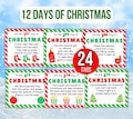 12 Days of Christmas Gift Tags, 12 Days of Christmas, Printable Christmas Cards, Holiday Tags for Gifts, Secret Santa Gifts, Christmas Games