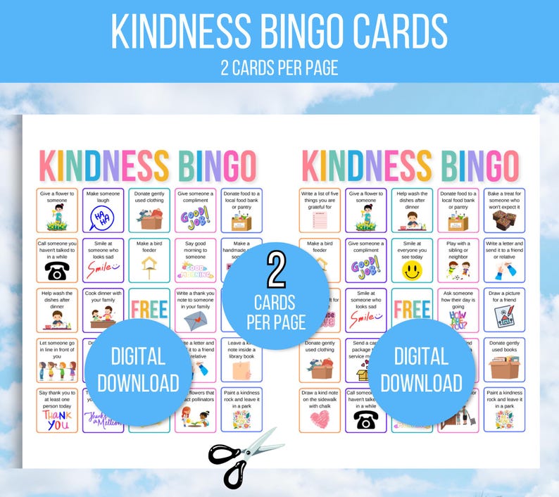 Kindness Bingo, 30 Kindness Bingo Cards, Acts of Kindness Bingo, Kid's Kindness Challenge, Kindness Activity, Kindness Game, Kindness Cards