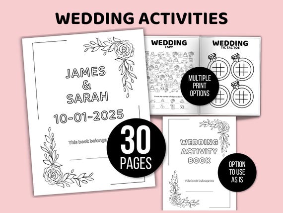 Kids Wedding Activity Bundle, Wedding Activity Pack for Kids, Kids Wedding Book, Wedding Activity Kit for Kids, Kids Wedding Coloring Pages