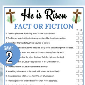 Easter Bible Trivia, Resurrection Trivia, He is Risen Trivia, Religious Easter Trivia, Holy Week Trivia, Bible Easter Games, Easter Activity