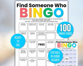 Conheça-se Bingo, Encontre alguém que faça Bingo, Encontre o convidado Bingo, Bingo quebra-gelo, Jogo quebra-gelo, Atividade quebra-gelo, Bingo em sala de aula