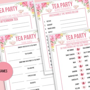 Tea Party Games Printable Bundle, Tea Party Activities, Ladies Tea ...