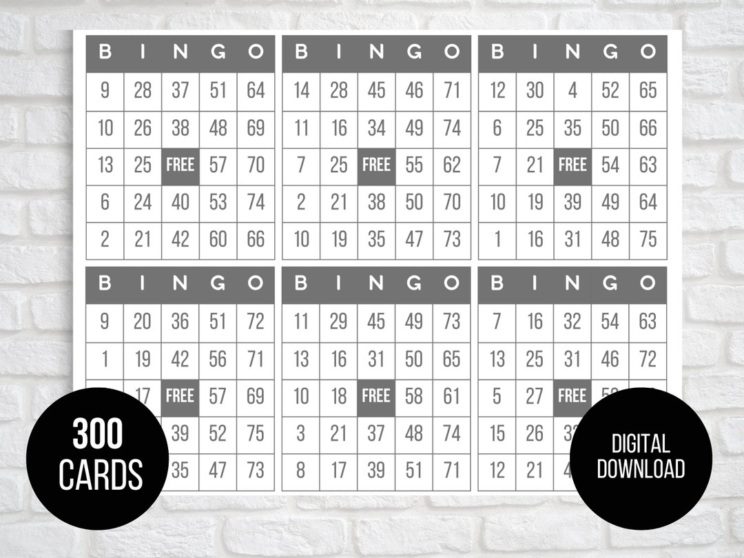 300 Bingo Cards 6 per Page Fun Party Game Classroom - Etsy