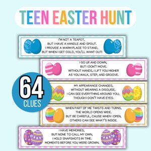 Easter Treasure Hunt For Teens and Tweens, Adult Easter Hunt, Treasure Hunt Easter Clues, Easter Egg Hunt for Teens, Teen Easter Hunt