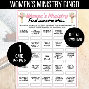 Women's Ministry Bingo, Women's Ministry Games, 50 Church Bingo Cards ...