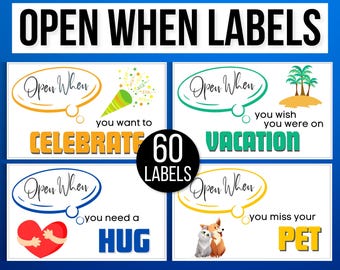 Open When Envelopes, College Open When Envelopes, Printable Open When Cards, College Care Package, Open When Letters, College Student Gift