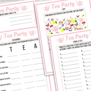 Tea Party Games Printable, Tea Party Activities, Girls Tea Party Games ...