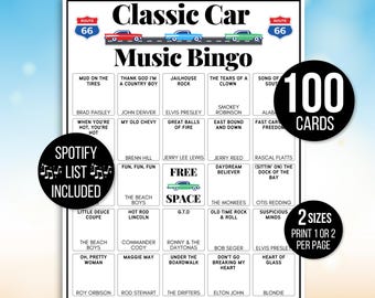 Bingo musicale, Bingo musicale di auto d'epoca, Bingo di canzoni del passato, Bingo musicale del passato, Bingo retrò anni '50, Bingo anni '60, Bingo di canzoni classiche, Playlist musicale