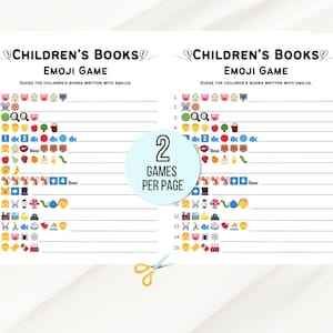 Children's Book Emoji Game, Emoji Children's Book Game, Baby Book Emoji Game, Baby Shower Emoji Game, Emoji Printable, Baby Emoji Game