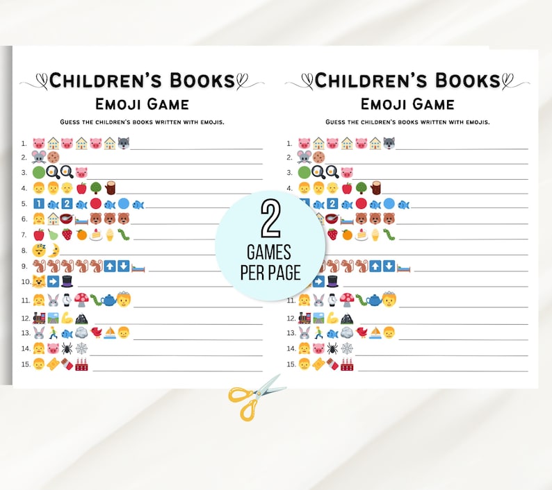 Children's Book Emoji Game, Emoji Children's Book Game, Baby Book Emoji Game, Baby Shower Emoji Game, Emoji Printable, Baby Emoji Game