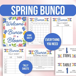 Spring Bunco Score Sheet, Spring Bunco, Spring Bunco Tally Sheets, Bunco Scorecards, Bunco Game Rules, Bunco Table Numbers, Floral Bunco