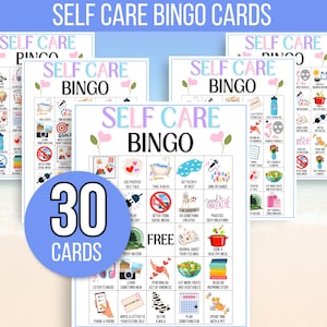 Self Care Bingo, 30 Self Care Bingo Cards, Self Care Challenge, Self Love Challenge, Wellness Bingo, Self Care Checklist, Self Care Activity
