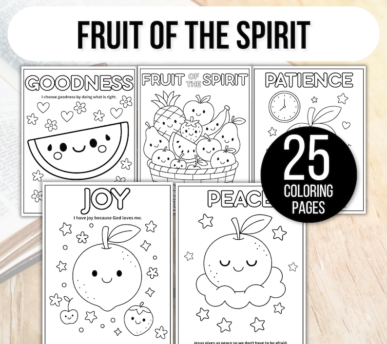 Fruit of the Spirit Coloring Sheets, Fruits of the Spirit Activity, Bible Coloring Pages, Fruit of the Spirit Coloring Pages, Sunday School