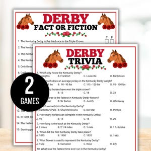 Jeu-questionnaire sur le Kentucky Derby, Jeu-questionnaire sur le Kentucky Derby, Jeux-questionnaires sur le Kentucky Derby, Jeu de société Kentucky Derby, Réalité ou fiction sur le Kentucky Derby