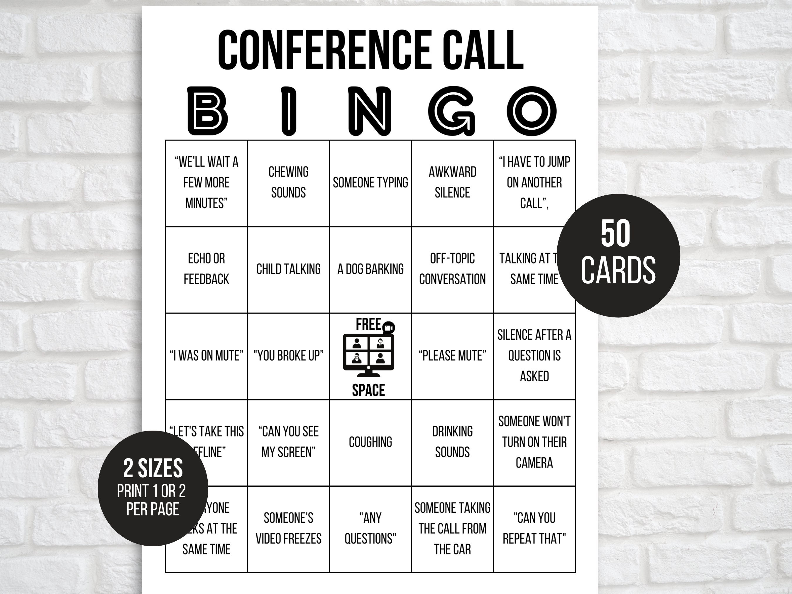 Konferenz-Trinkspiel Bingo Card