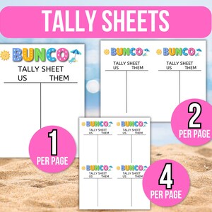 Summer Bunco Score Sheet, Summer Bunco, Summer Bunco Game, Summer Bunco Scorecards, Bunco Game Rules, Bunco Table Numbers, Bunco Tally Sheet