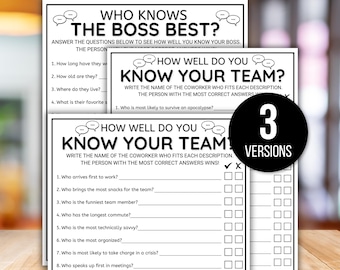 Bürospiele, Team Building Spiele, Wie gut kennen Sie Ihr Team, Mitarbeiter Spiele, Happy Hour Büroparty, Wie gut kennen Sie Ihren Chef