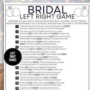 Pass the Gift Game, Bridal Pass the Gift Game, Bridal Pass the Prize Game, Bridal Activity, Bridal Shower Game, Bridal Left Right Game, Poem