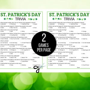 St. Patrick's Day Trivia Game, St. Patrick's Day Game, St. Patrick's Trivia Game, St. Patrick's Day Party Game, St Patrick's Fact or Fiction