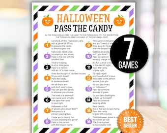 Halloween Pass the Candy Games, Halloween Pass the Prize Games, Halloween Party Games, Halloween Games, Pass the Pumpkin, Halloween Activity
