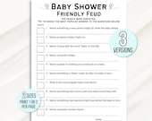 Baby Shower Family Feud Game, Friendly Feud Baby Shower Game, Baby Family Feud Game, Baby Shower Games Printable, Baby Sprinkle Games, Baby
