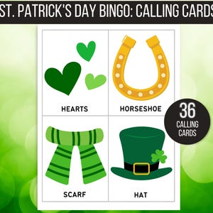 St. Patrick's Day Bingo, 50 St. Patrick's Bingo Cards, St. Patrick's Day Game, St. Paddy's Game for Kids, St. Patrick's Day Party Game