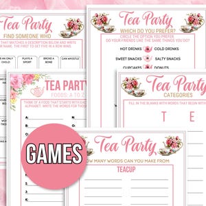 Tea Party Games Printable, Tea Party Activities, Girls Tea Party Games ...