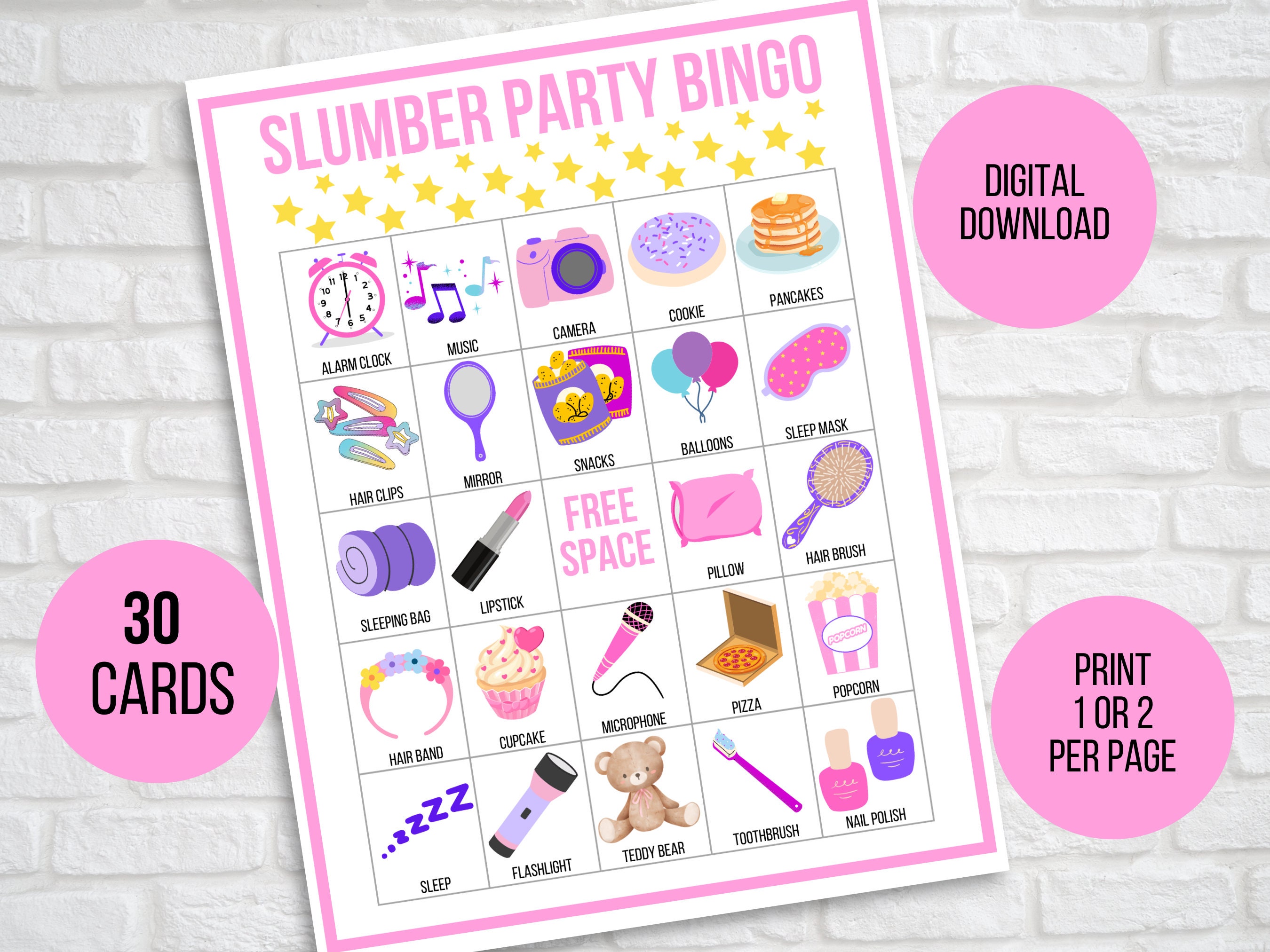 slumber-party-bingo-pajama-party-bingo-sleepover-bingo-30-etsy