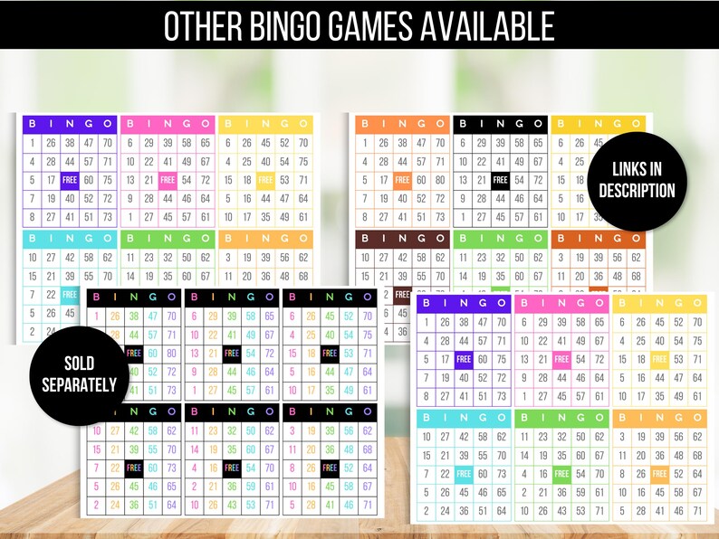 300 Bingo Cards, 6 per Page, Fun Party Game, Classroom Activity, Bingo ...