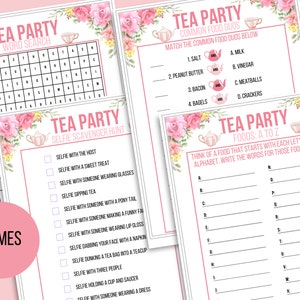 Tea Party Games Printable Bundle Tea Party Activities Ladies - Etsy