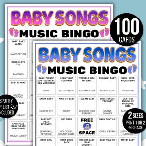 Baby Shower Songs Bingo, Baby Music Bingo Game, Baby Shower Bingo Game, Baby Songs Bingo Game, Baby Shower Bingo, Baby Shower Activities