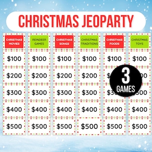 Christmas Jeoparty Game Bundle, Christmas Jeoparty Games, Christmas Jeoparty, Christmas Jeoparty Games for Kids, Teen Christmas Game, Trivia