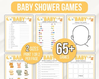 Gender Neutral Baby Shower Games, 65 Gender Neutral Shower Games, Baby Trivia Games, Modern Baby Shower Games Pack, Neutral Baby Game Bundle