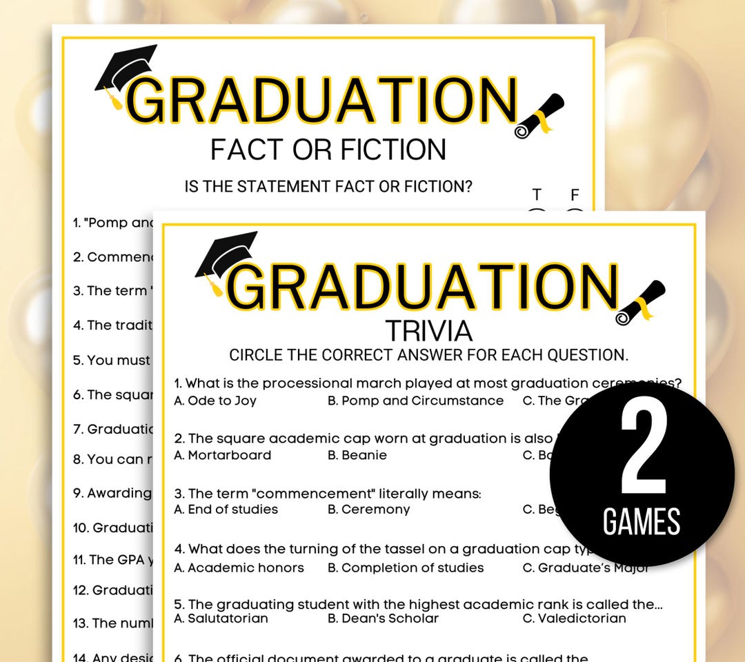 Graduation Trivia Game, Graduation Game, Graduation Games for Kids ...