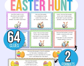 Indoor-Ostern-Schnitzeljagd für Kinder, Outdoor-Schatzsuche für Kinder, Kinder-Ostern-Schnitzeljagd, Schatzsuche-Ostern-Hinweise, Osterjagd
