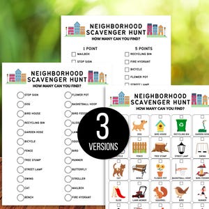 Neighborhood Scavenger Hunt for Kids, Outdoor Nature Scavenger Hunt, Hike Activity, Neighborhood Hunt, Kids Outdoor Activity, Walk Activity