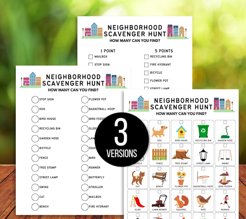 Neighborhood Scavenger Hunt for Kids, Outdoor Nature Scavenger Hunt, Hike Activity, Neighborhood Hunt, Kids Outdoor Activity, Walk Activity