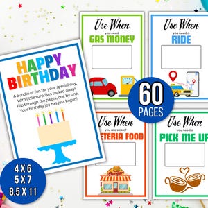 Birthday Gift Card Book, Printable Birthday Gift Card Book, Birthday Card Holder, Last Minute Birthday Gift, Birthday Gift Card Holder Gift