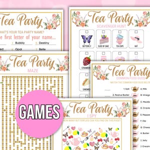 Tea Party Games Printable, Tea Party Activities, Girls Tea Party Games ...