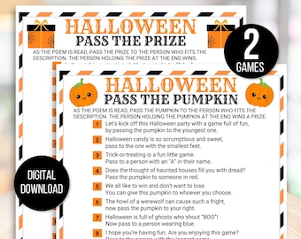 Pass the Pumpkin Games, Halloween Pass the Prize Games, Halloween Party Games, Teen Halloween Games, Pass the Present Games, Pass the Gift