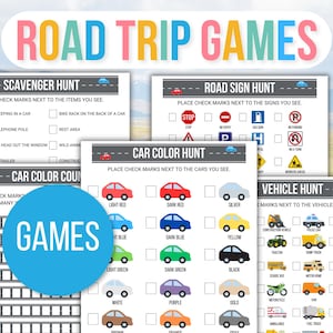 Mega Kids Road Trip Games, Travel Activities, Road Trip Games Bundle, Kids Travel Games, Kids Car Activities, Family Road Trip Games, Trip image 2
