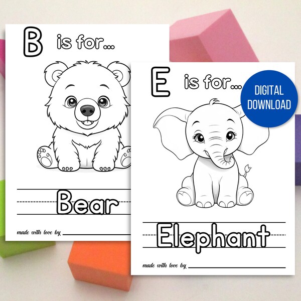 ABC Coloring Book Baby Shower Game, ABC Book Baby Shower Activity, ABC Baby Shower Coloring Book, Baby Shower Game, Baby Shower Activity