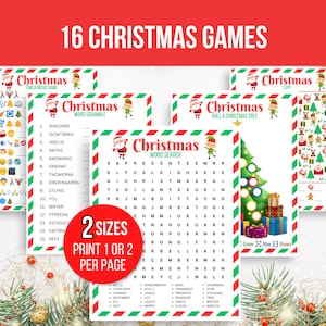 Christmas Game Bundle, 16 Printable Christmas Games, Christmas Classroom Activity, Christmas Activity, Christmas Party Games, Christmas Game